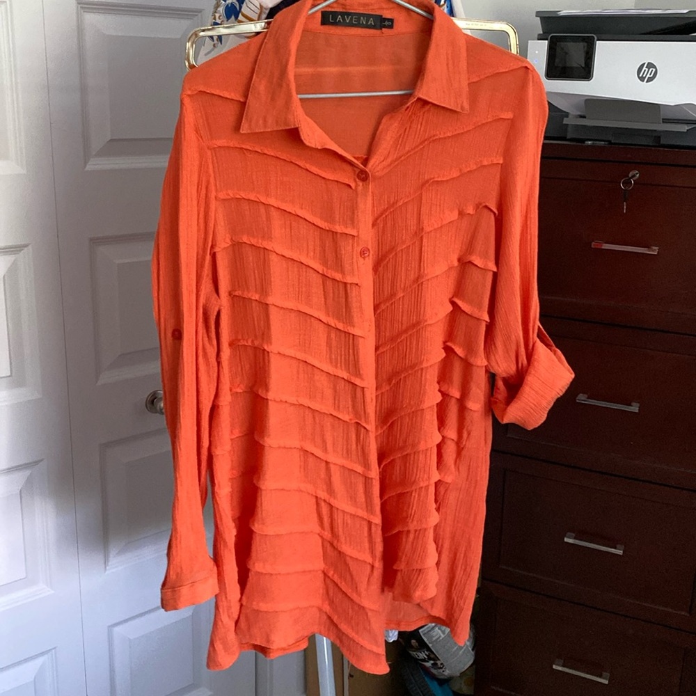 Beautiful orange light fabric blouse